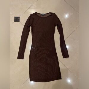 ICON SWIM | Brown Mesh Dress